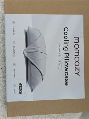 Momcozy Cooling Pillowcases Queen Grey 2 Pack NWT